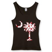 Buy a Red Heart Pattern Palmetto Moon Women's Fitted Tank Top for your sweetheart this Valentine's Day! Featuring the South Carolina Palmetto Moon with a red heart pattern in the background.