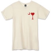 Buy a Heart Palmetto Moon Alternative Apparel Destroyed T-Shirt. the read heart is perfect for every sweetheart on Valentine's Day. This version features a smaller palmetto moon printed on the left chest area.