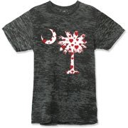 Buy a Red Heart Pattern Palmetto Moon Alternative Apparel Burnout T-Shirt 		 for your sweetheart this Valentine's Day! Featuring the South Carolina Palmetto Moon with a red heart pattern in the background.