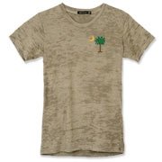 Buy a Christmas Palmetto Moon Alternative Apparel Women's Burnout T-Shirt and have a Merry Christmas, South Carolina style. This version features a pocket sized version of the Christmas Tree Palmetto Moon.