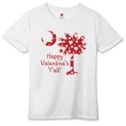 Happy Valentine's Y'all with a White Heart Pattern Palmetto Moon Hanes Women's Cool Dri T-shirt.