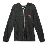 Buy a Carolina Teacher School Apple Palmetto Moon Deluxe Alternative Apparel Unisex Zipper Hoodie. This two-sided product features the South Carolina palmetto with an apple and chalkboard moon printed on the front left chest area and the Carolina Teacher