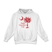 Happy Valentine's Y'all with a White Heart Pattern Palmetto Moon. Get your Happy Valentine's Y'all shirt, apparel, or other gift item today!