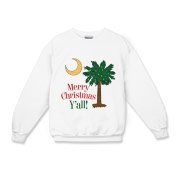Merry Christmas Y'all Palmetto Moon shirts, apparel and gifts. Celebrate Christmas in South Carolina with this festive design.