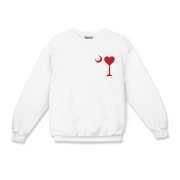 Get a Heart Palmetto Moon for your sweetheart this Valentine's Day! Featuring the a smaller pocket sized version of the South Carolina Palmetto Moon with a red heart printed in the pocket area of a shirt or apparel item.