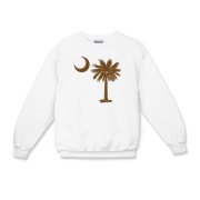 A chocolate brown palmetto and crescent moon. The palmetto is a symbol of South Carolina pride. Buy the chocolate brown palmetto moon on a t-shirt, sweatshirt, or other clothing or gift item.
