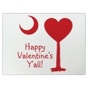 Happy Valentine's Y'all with a Heart Palmetto Moon. Get your Happy Valentine's Y'all shirt, apparel, or other gift item today!
