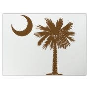 A chocolate brown palmetto and crescent moon. The palmetto is a symbol of South Carolina pride. Buy the chocolate brown palmetto moon on a t-shirt, sweatshirt, or other clothing or gift item.