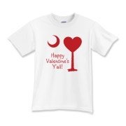 Happy Valentine's Y'all with a Heart Palmetto Moon. Get your Happy Valentine's Y'all shirt, apparel, or other gift item today!
