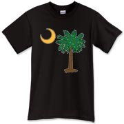 Merry Christmas from the Palmetto State! Celebrate Christmas in South Carolina with a Christmas Palmetto Moon T-Shirt, Sweatshirt, or other gift item.