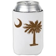 Buy a Chocloate Brown Palmetto Moon Can Cooler. The palmetto moon is a symbol of South Carolina pride.