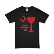 Happy Valentine's Y'all with a Heart Palmetto Moon. Get your Happy Valentine's Y'all shirt, apparel, or other gift item today!