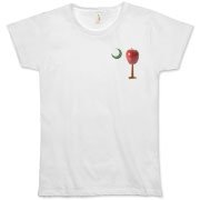 Every Carolina Teacher should have this two sided print School Apple Palmetto Moon Pocket Print Organic Women's T-Shirt that features the South Carolina palmetto with an apple and chalkboard moon.