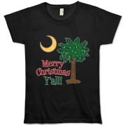 Merry Christmas Y'all Palmetto Moon shirts, apparel and gifts. Celebrate Christmas in South Carolina with this festive design.