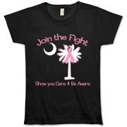 Join the fight against breast cancer in South Carolina! Show you care and be aware with a Join the Fight Pink Ribbon Palmetto Moon Organic Women's T-Shirt. Proceeds from Pink Ribbon Palmetto Moon Join the Fight products donated to help find a cure.