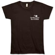 White Carolina Girl Best in the World T-Shirts and Apparel. This deluxe version has the Carolina Girl Best in the World design printed in the pocket area of the front and a large design on the back.