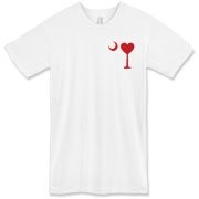 Get a Heart Palmetto Moon for your sweetheart this Valentine's Day! Featuring the a smaller pocket sized version of the South Carolina Palmetto Moon with a red heart printed in the pocket area of a shirt or apparel item.