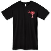Get a White Heart Pattern Palmetto Moon for your sweetheart this Valentine's Day! Featuring the a smaller pocket sized version of the South Carolina Palmetto Moon with a white heart pattern printed in the pocket area of a shirt or apparel item.