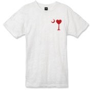 Buy a Heart Palmetto Moon Alternative Apparel Burnout T-Shirt . the read heart is perfect for every sweetheart on Valentine's Day. This version features a smaller palmetto moon printed on the left chest area.