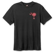 Get a White Heart Pattern Palmetto Moon Hanes Cool Dri T-shirt for your sweetheart this Valentine's Day! Featuring the a smaller pocket sized version of the South Carolina Palmetto Moon with a white heart pattern printed smaller on the left chest area.