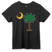 Buy a Christmas Palmetto Moon Hanes Women's Cool Dri T-shirt and have a Merry Christmas, South Carolina style.