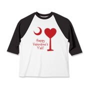 Happy Valentine's Y'all with a Heart Palmetto Moon. Get your Happy Valentine's Y'all shirt, apparel, or other gift item today!