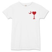 Get a Heart Palmetto Moon for your sweetheart this Valentine's Day! Featuring the a smaller pocket sized version of the South Carolina Palmetto Moon with a red heart printed in the pocket area of a shirt or apparel item.