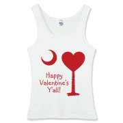 Happy Valentine's Y'all with a Heart Palmetto Moon. Get your Happy Valentine's Y'all shirt, apparel, or other gift item today!