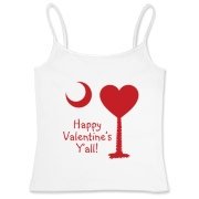 Happy Valentine's Y'all with a Heart Palmetto Moon. Get your Happy Valentine's Y'all shirt, apparel, or other gift item today!