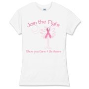 Join the fight against breast cancer in South Carolina! Show you care and be aware with a Join the Fight Pink Ribbon Palmetto Moon Women's Fitted Fine Jersey Tee. Proceeds from Pink Ribbon Palmetto Moon Join the Fight products donated to help find a cure.