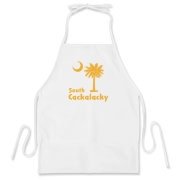 Yellow South Cackalacky Palmetto Moon BBQ Apron features the South Carolina palmetto moon logo in yellow.