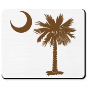 A chocolate brown palmetto and crescent moon. The palmetto is a symbol of South Carolina pride. Buy the chocolate brown palmetto moon on a t-shirt, sweatshirt, or other clothing or gift item.