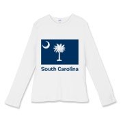 Get a South Carolina Palmetto Moon Flag Women's Fitted Baby Rib Long Sleeve Tee that includes the state flag and name.