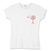 Get a Red Heart Pattern Palmetto Moon for your sweetheart this Valentine's Day! Featuring the a smaller pocket sized version of the South Carolina Palmetto Moon with a red heart pattern printed in the pocket area of a shirt or apparel item.