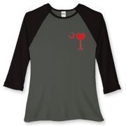 Buy a Heart Palmetto Moon Women's Fitted Baseball Tee. the read heart is perfect for every sweetheart on Valentine's Day. This version features a smaller palmetto moon printed on the left chest area.