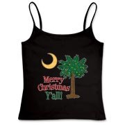 Buy a Merry Christmas Y'all Palmetto Moon Women's Fitted Camisole Tank and have a Merry Christmas, y'all, in South Carolina style.