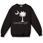 Buy a White Carolina Girl Best in the World Crewneck Sweatshirt featuring the palmetto moon. Carolina Girls are truly the best in the world.