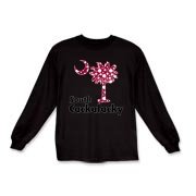 Garnet and Black Polka Dots South Cackalacky Palmetto Moon Kids Long Sleeve T-Shirt features a Polka Dot South Carolina palmetto moon logo in garnet.