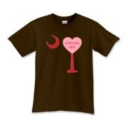 A Candy Heart Palmetto Moon for a Carolina Girl! Perfect for Valentine's Day, it features a pink candy heart on the South Carolina Palmetto Moon with Carolina Girl.