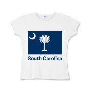 Get a South Carolina Palmetto Moon Flag Girls Baby Rib T-Shirt that includes the state flag and name.