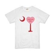 A Candy Heart Palmetto Moon for a Carolina Girl! Perfect for Valentine's Day, it features a pink candy heart on the South Carolina Palmetto Moon with Carolina Girl.