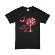 Happy Valentine's Y'all with a White Heart Pattern Palmetto Moon. Get your Happy Valentine's Y'all shirt, apparel, or other gift item today!