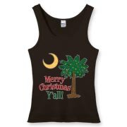 Buy a Merry Christmas Y'all Palmetto Moon Women's Fitted Tank Top and have a Merry Christmas, y'all, in South Carolina style.