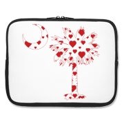 Buy a Red Heart Pattern Palmetto Moon Laptop Sleeve for your sweetheart this Valentine's Day! Featuring the South Carolina Palmetto Moon with a red heart pattern in the background.