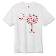 Buy a Red Heart Pattern Palmetto Moon Hanes Cool Dri T-shirt for your sweetheart this Valentine's Day! Featuring the South Carolina Palmetto Moon with a red heart pattern in the background.