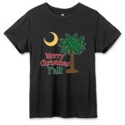 Buy a Merry Christmas Y'all Palmetto Moon Hanes Women's Cool Dri T-shirt and have a Merry Christmas, y'all, in South Carolina style.