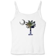 This pocket sized version of Earth and Moon palmetto and crescent moon features a photo of the Earth as the background for the palmetto and a photo of the Moon as a background for the crescent.