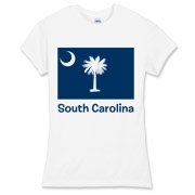 Get a South Carolina Palmetto Moon Flag Women's Fitted Fine Jersey Tee that includes the state flag and name.