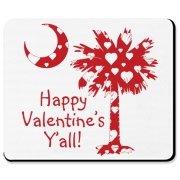 Happy Valentine's Y'all with a White Heart Pattern Palmetto Moon. Get your Happy Valentine's Y'all shirt, apparel, or other gift item today!