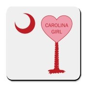 A Candy Heart Palmetto Moon for a Carolina Girl! Perfect for Valentine's Day, it features a pink candy heart on the South Carolina Palmetto Moon with Carolina Girl.
